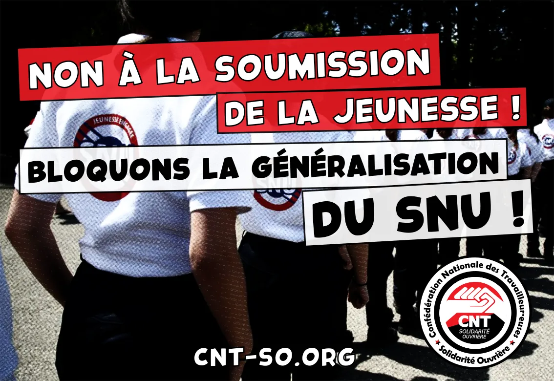 SNU sur le temps scolaire : c’est non ! SNU hors temps scolaire : c’est non aussi !