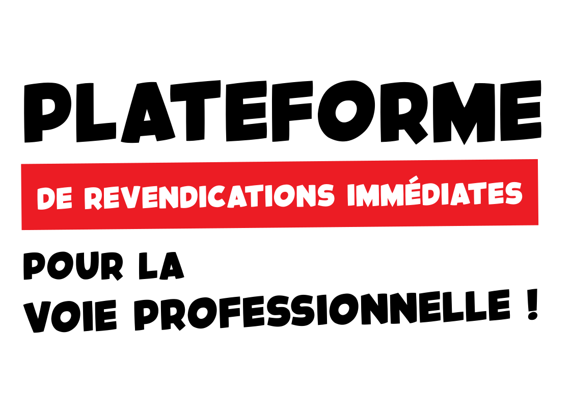 Plateforme de revendications immédiates pour la voie professionnelle